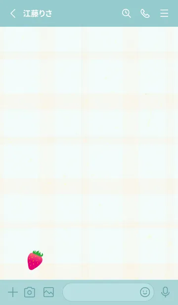 [LINE着せ替え] チェック柄 いちご2の画像2