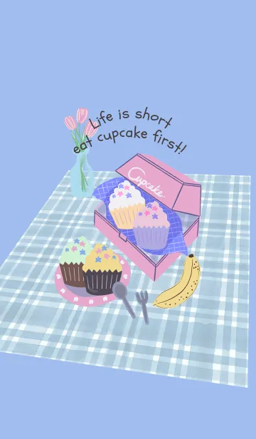 [LINE着せ替え] Life is short eat cupcake first！の画像1