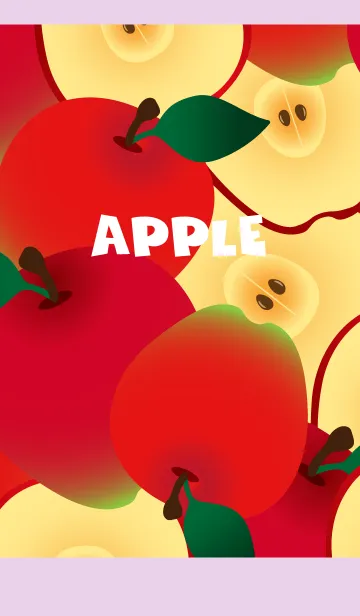 [LINE着せ替え] かわいいリンゴ 薄い紫の画像1