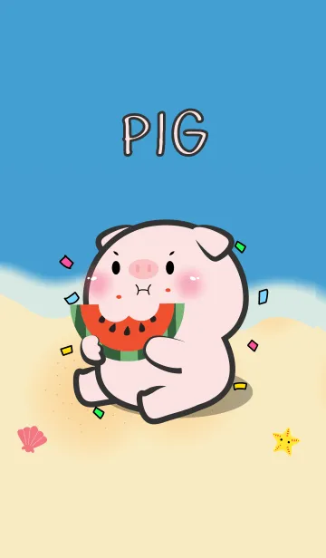 [LINE着せ替え] Love Summer Pig Theme (JP)の画像1
