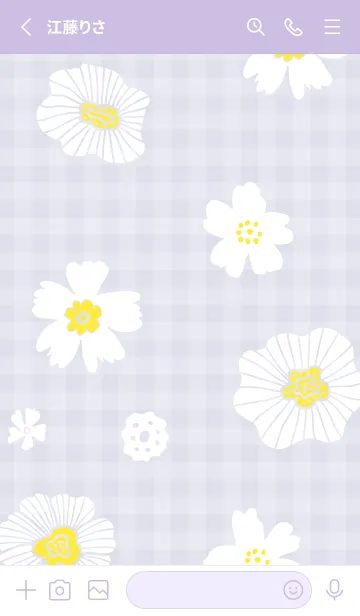 [LINE着せ替え] シンプル2 大人 白い花27の画像2