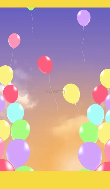 [LINE着せ替え] 夕方の空の風船 黄色の画像1