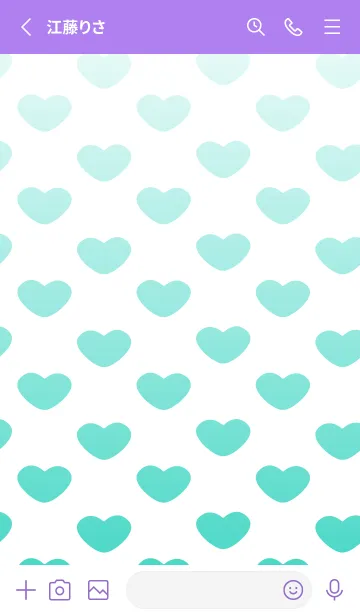 [LINE着せ替え] 青いハート 紫色の画像2