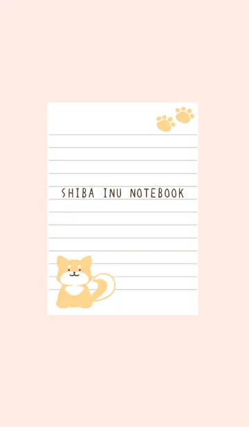 [LINE着せ替え] 柴犬のノート/ストロベリーピンクの画像1