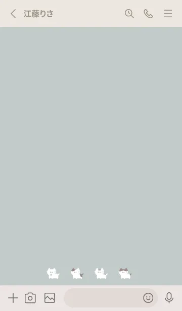 [LINE着せ替え] ちいさな猫。 ミントグレーの画像2