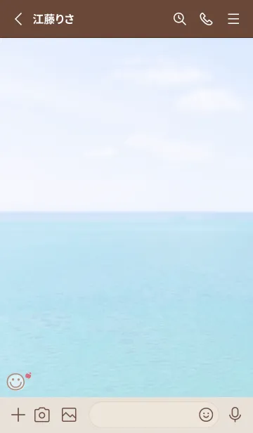 [LINE着せ替え] 海と空 りんご'モカブラウン'の画像2