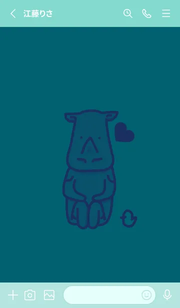 [LINE着せ替え] サイとハート ブルーカナールの画像2