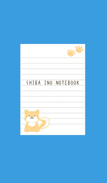 [LINE着せ替え] 柴犬のノート/ブルー/イエローの画像1