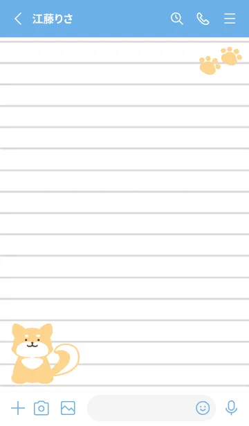 [LINE着せ替え] 柴犬のノート/ブルー/イエローの画像2