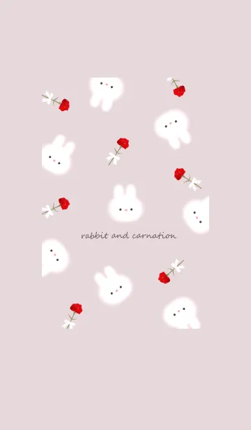 [LINE着せ替え] うさぎとカーネーション♡dustypink09_1の画像1