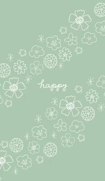 [LINE着せ替え] 白い花 くすみカラー12の画像1