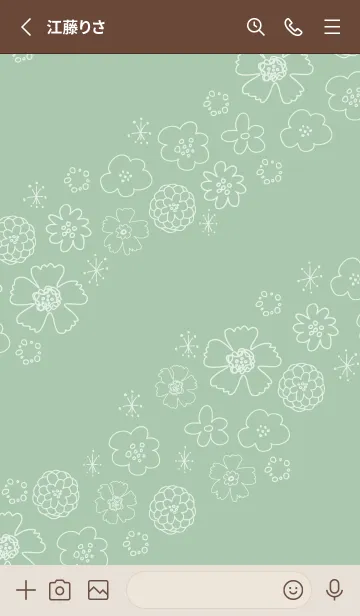 [LINE着せ替え] 白い花 くすみカラー12の画像2