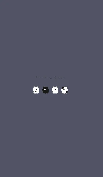 小さな猫。ネイビーブラックのLINE着せ替え