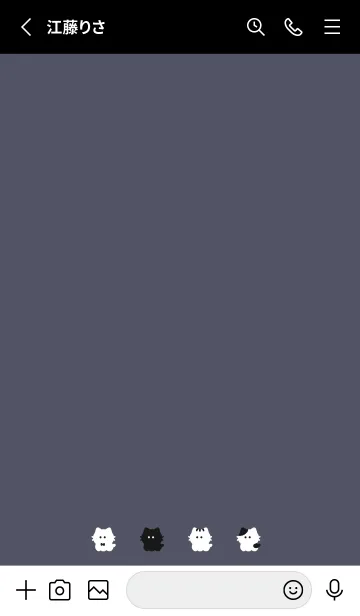 [LINE着せ替え] 小さな猫。ネイビーブラックの画像2
