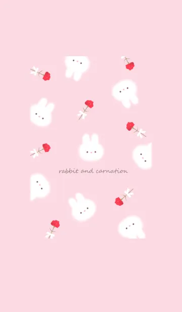 [LINE着せ替え] うさぎとカーネーション♡pink11_1の画像1