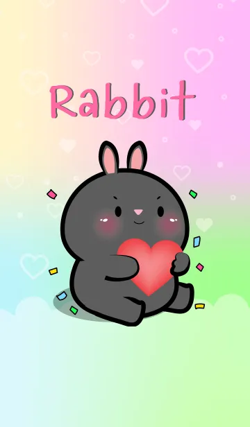 [LINE着せ替え] LOVE U Black Rabbit Theme (JP)の画像1