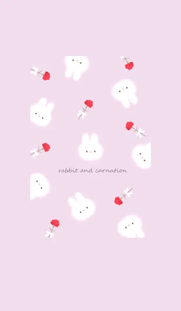 [LINE着せ替え] うさぎとカーネーション♡pinkpurple12_1の画像1