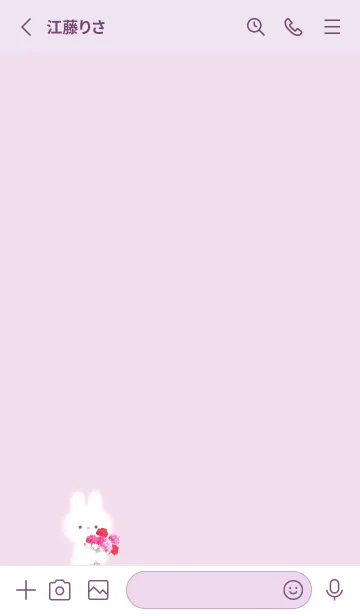 [LINE着せ替え] うさぎとカーネーション♡pinkpurple12_1の画像2