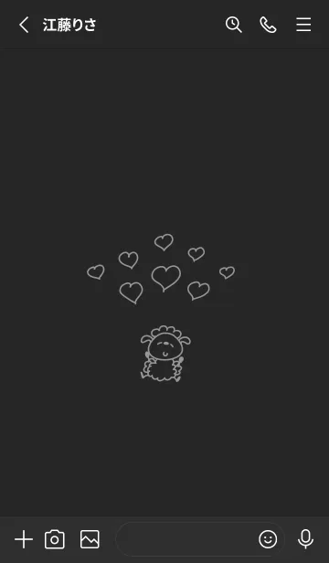 [LINE着せ替え] へんてこなひつじ（黒）の画像2