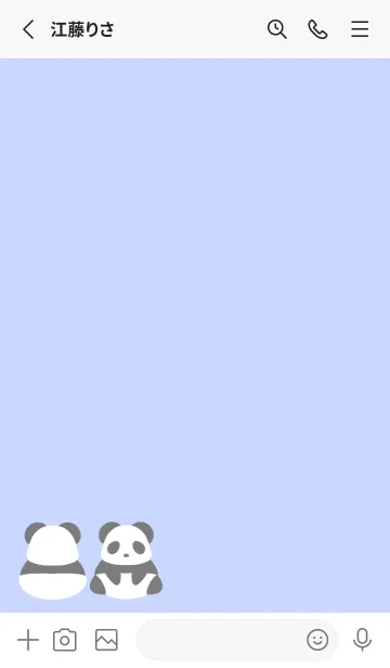 [LINE着せ替え] シンプルパンダの着せかえ/ブルーグレイの画像2