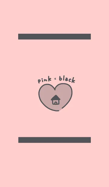シンプルハートブラック×ピンクの着せ替えメイン画像