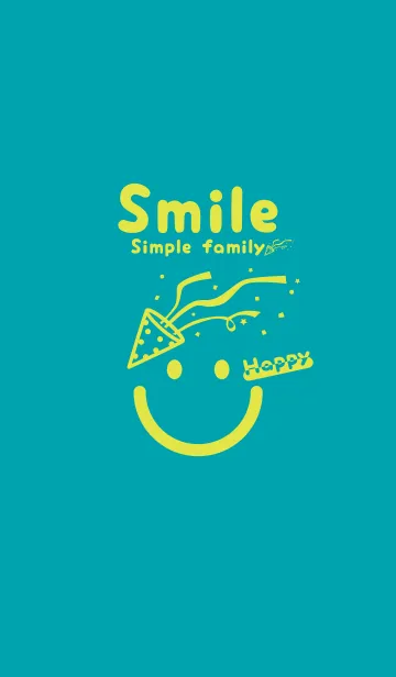 [LINE着せ替え] スマイル＆ハッピー 浅葱色の画像1