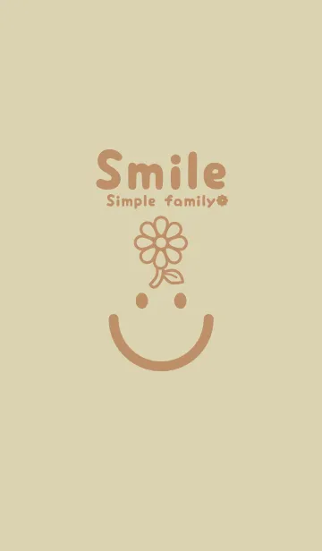 [LINE着せ替え] スマイル＆フラワー 砂色の画像1