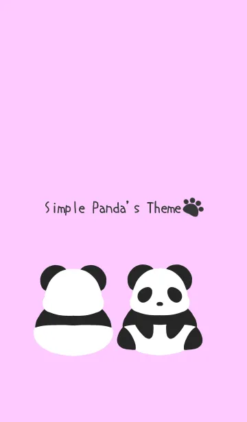 [LINE着せ替え] シンプルパンダ/ストロベリーピンクの画像1