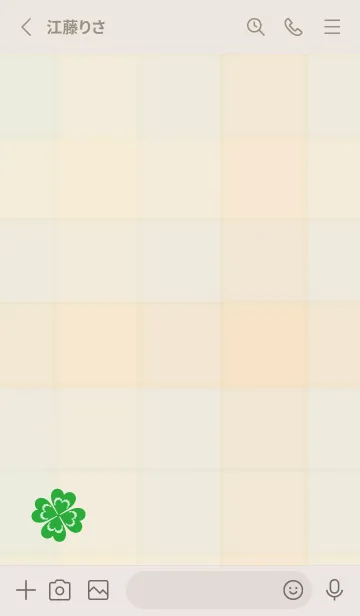 [LINE着せ替え] クローバー チェック柄4の画像2