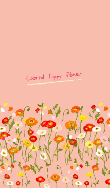 [LINE着せ替え] Colorful Poppy Flower -rose pink-の画像1