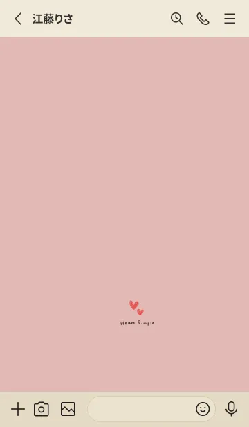 [LINE着せ替え] ピンクベージュ。ラフ手書きハートの画像2