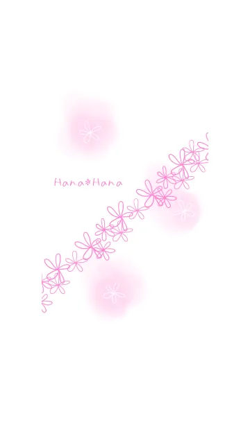 淡いピンク 手描きフラワーの着せ替えメイン画像