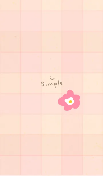 [LINE着せ替え] チェック柄 北欧風花7の画像1