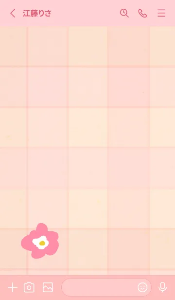 [LINE着せ替え] チェック柄 北欧風花7の画像2
