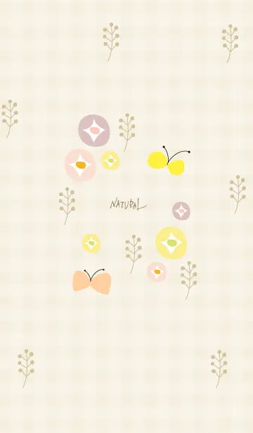 [LINE着せ替え] 花と蝶と草25の画像1