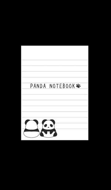 [LINE着せ替え] パンダのノートの着せかえ/ブラックの画像1