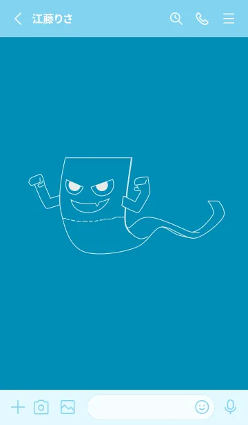 [LINE着せ替え] 妖怪 いったんもめん セルリアンブルーの画像2