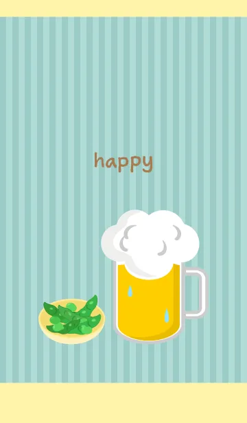 [LINE着せ替え] ビールと枝豆 黄色の画像1