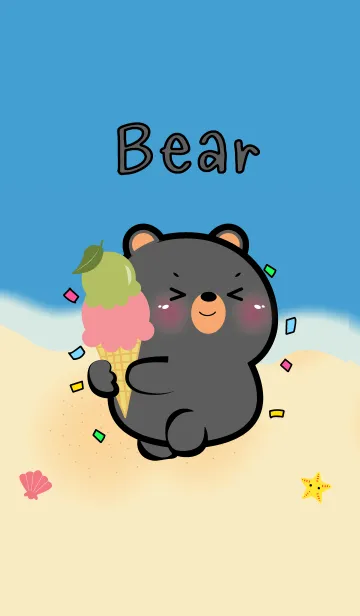 [LINE着せ替え] Love Summer Black Bear Theme (JP)の画像1