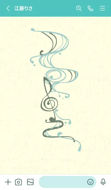 [LINE着せ替え] 和音 流水-音楽記号  ペールアクアの画像2