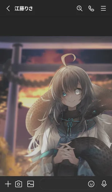 [LINE着せ替え] 黒蛇ちゃんの画像2