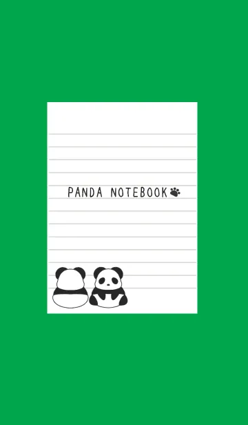 [LINE着せ替え] パンダのノートの着せかえ/グリーンの画像1
