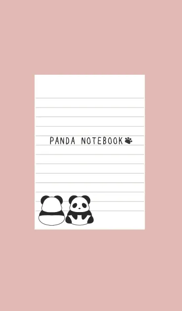 [LINE着せ替え] パンダのノートの着せかえ/くすみピンクの画像1