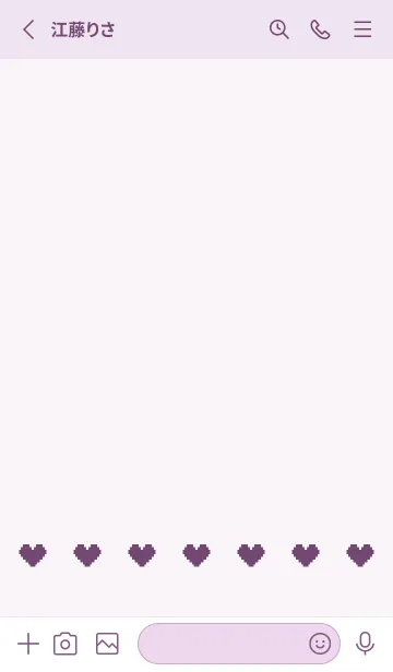 [LINE着せ替え] ミニドット絵ハート(パープル12)の画像2