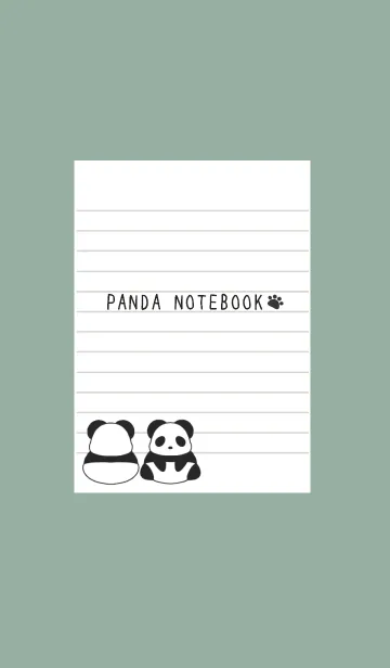 [LINE着せ替え] パンダのノートの着せかえ/くすみグリーンの画像1