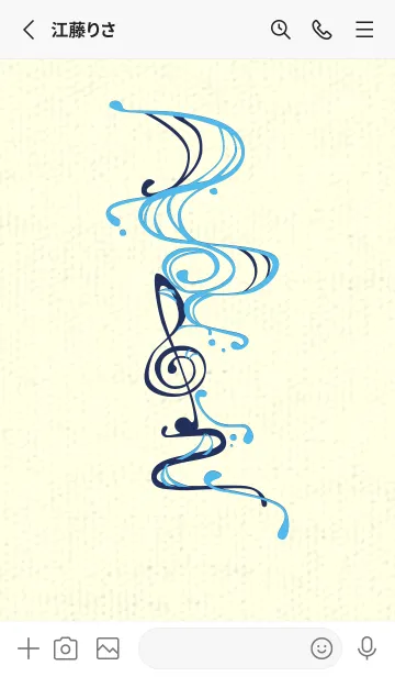 [LINE着せ替え] 和音 流水-音楽記号  パステルブルーの画像2