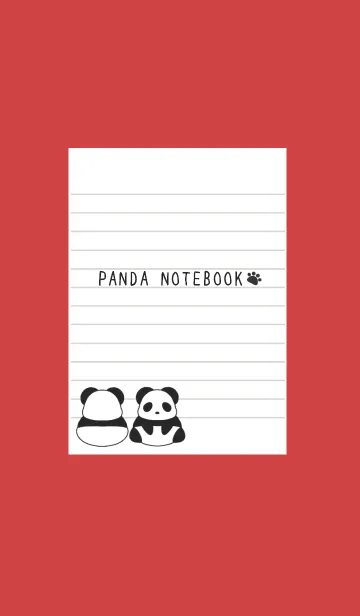 [LINE着せ替え] パンダのノートの着せかえ/レッド/ベージュの画像1