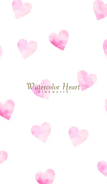 [LINE着せ替え] WatercolorHeart - PINKWHITE 22の画像1