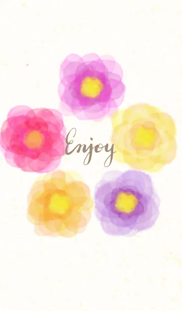 [LINE着せ替え] 水彩 花 赤系5の画像1