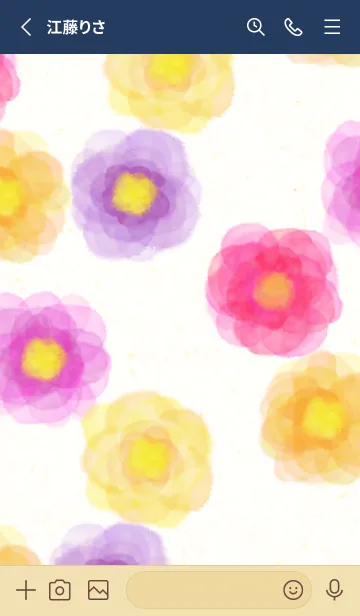 [LINE着せ替え] 水彩 花 赤系5の画像2